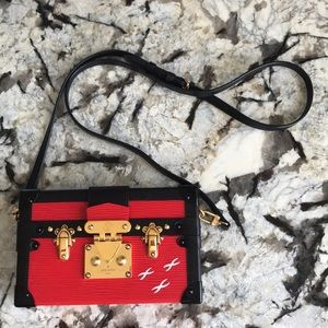Louis Vuitton Coquelicot Epi Leather Petit Malle